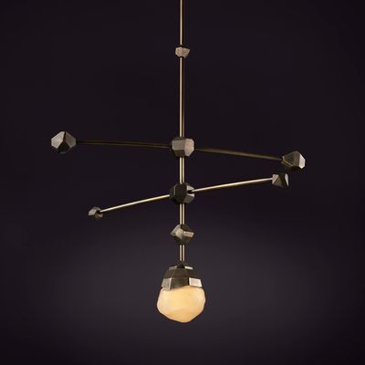 CRUX MONO Pendant | Cast Brass & Handblown Glass Lighting
