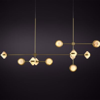 IRIS COMPLEX ARRAY Pendant Light | Alabaster & Brass Lighting