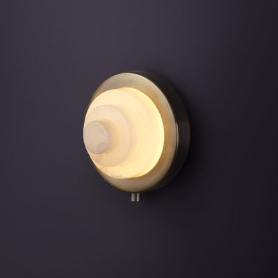 IRIS MONO Wall Light | Alabaster & Brass Lighting