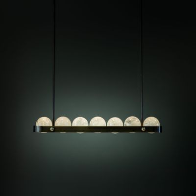 OURANOS II Pendant Light | Brass & Quartz Crystal Linear Light