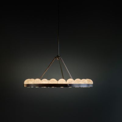 OURANOS III Pendant Light | Brass & Quartz Crystal Circular Light