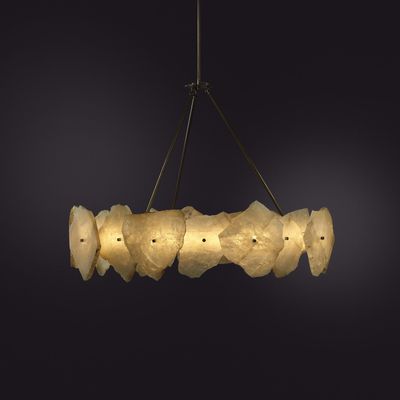 PETRA III Pendant Light | Quartz Crystal Circular Lighting