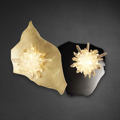 SUGAR BOMB DUO Wall Light | Brass & Quartz Crystal Lighting
