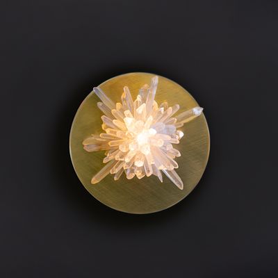 SUGAR BOMB Wall Scone | Quartz Crystal & Brass Wall Light