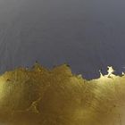 White fiberglass / gold coloured leaf