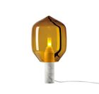 T1 Carrara white marble amber blown glass