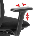 2D adjustable extensible soft touch black arms