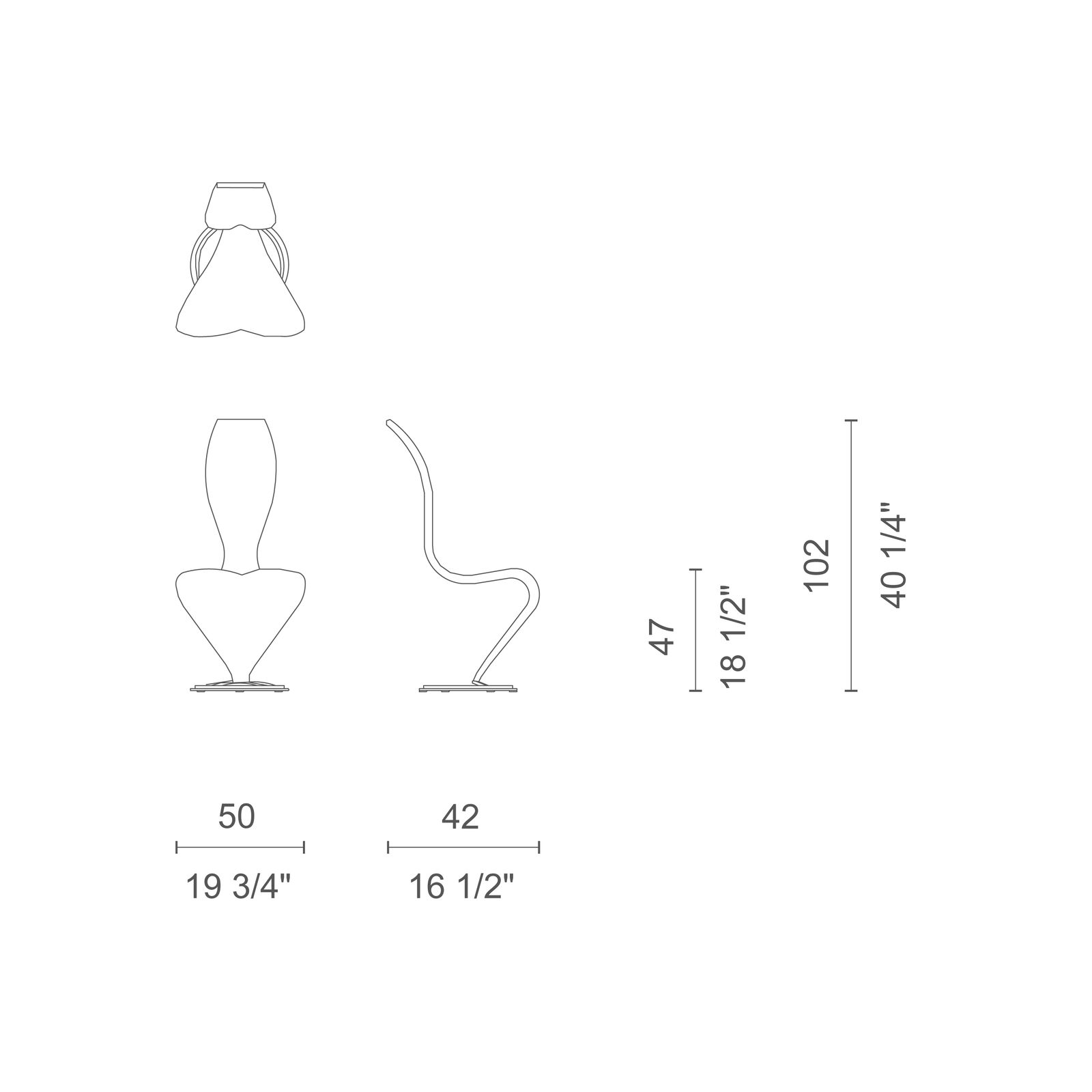 S-Chair dimensions