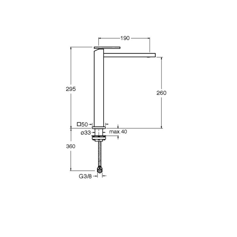 Tabula CRITA922 - basin mixer dimensions