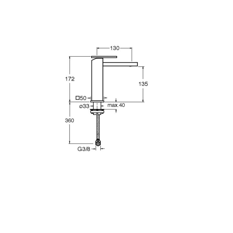 Tabula CRITA964 - basin mixer dimensions