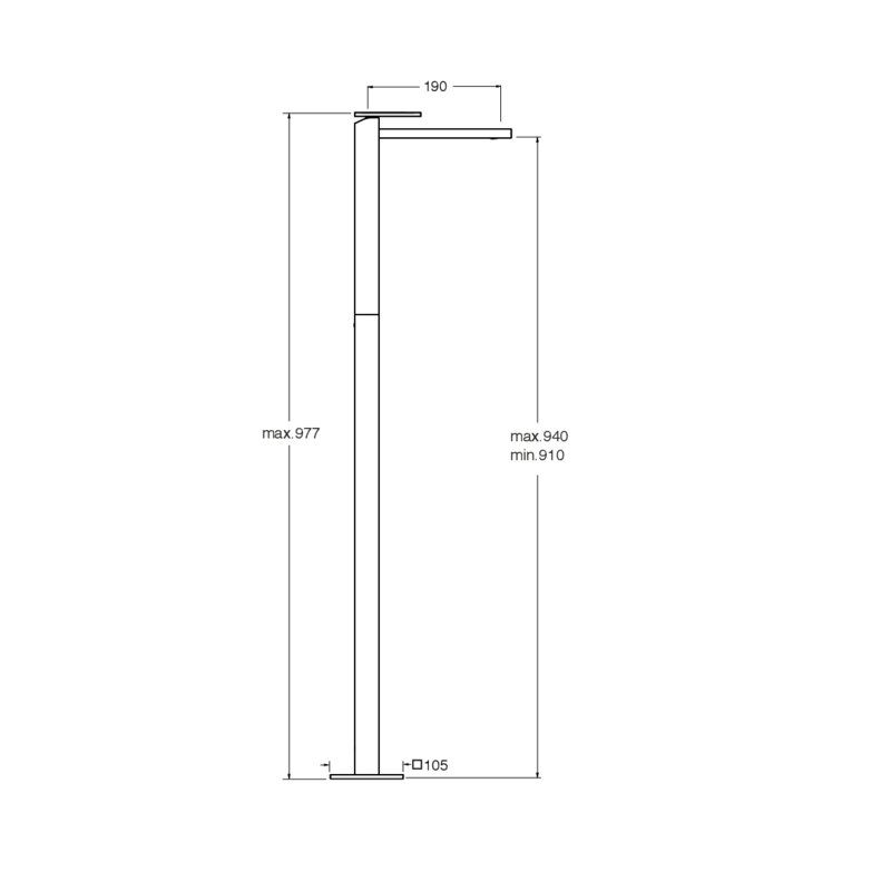 Tabula CRITA990 - external basin trim set dimensions