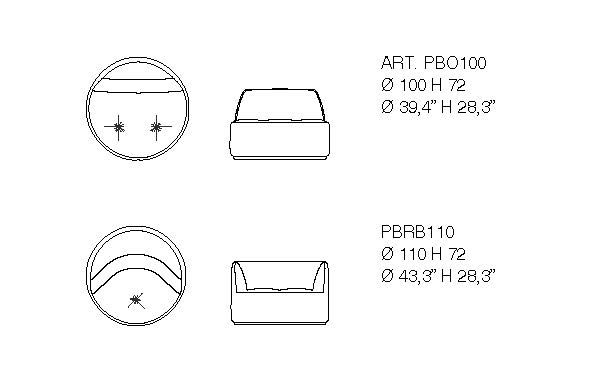 Bordone armchair dimensions