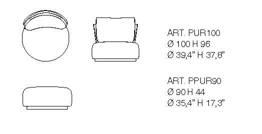 Durante armchair dimensions