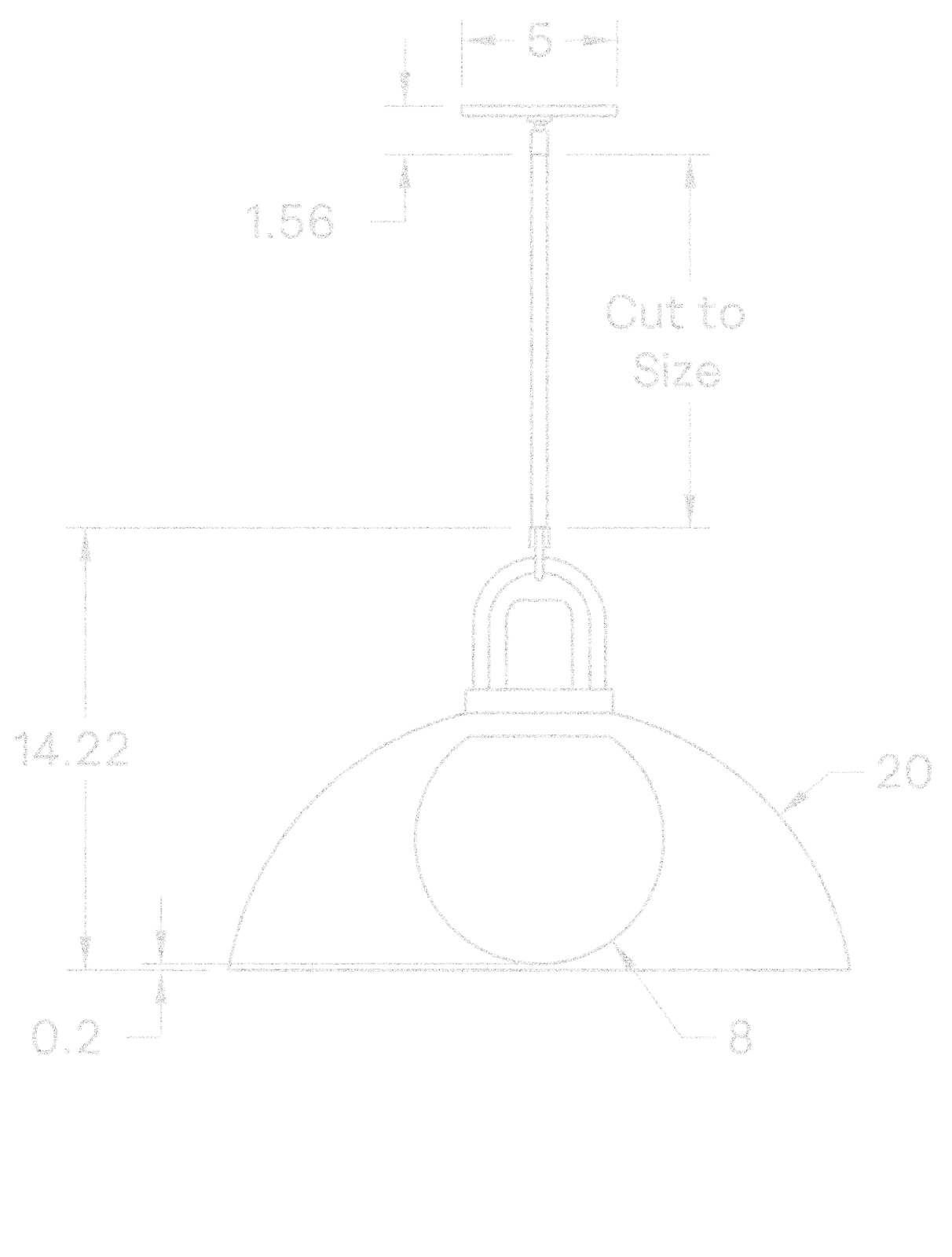 Glass Arc 20" dimensions