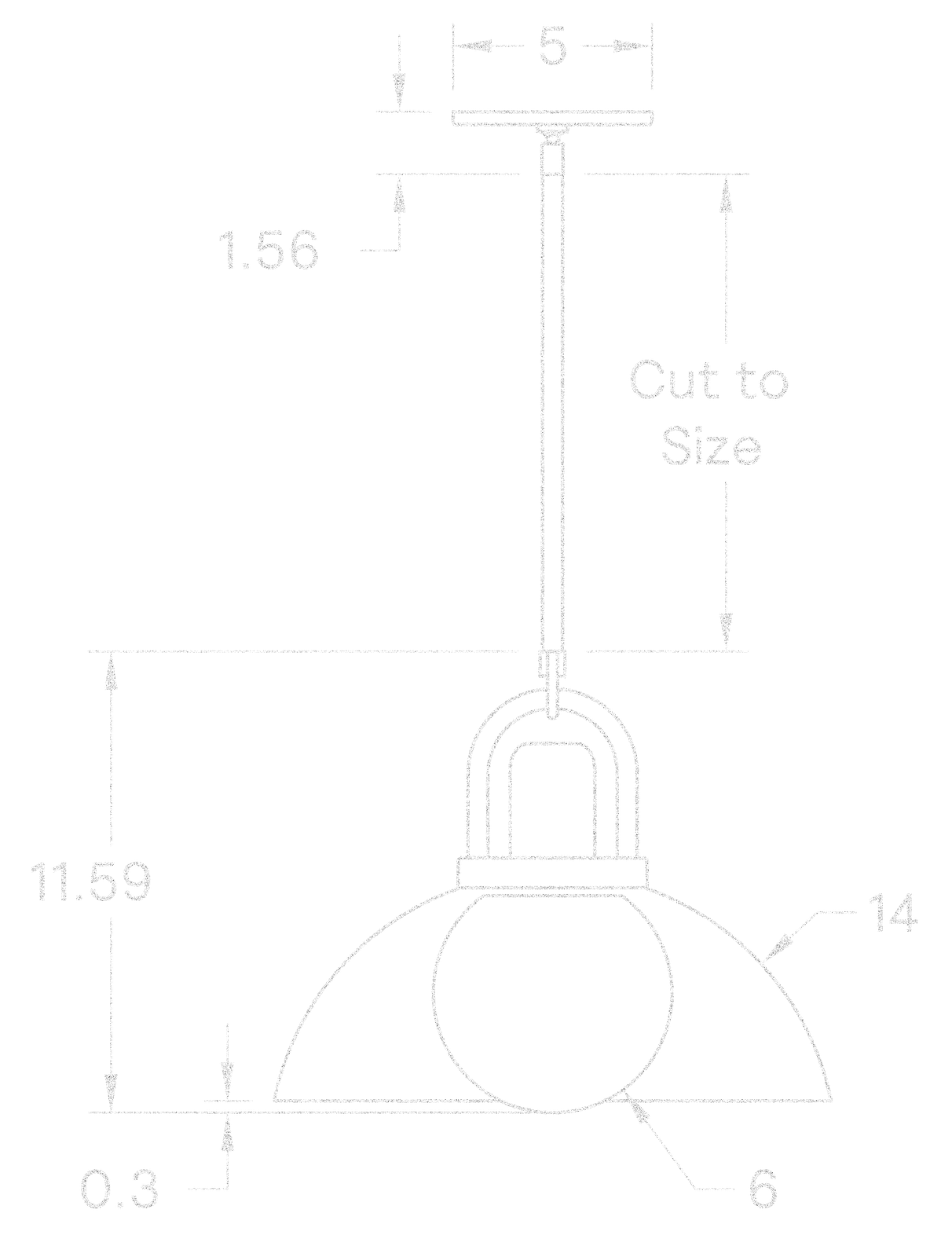 Glass Arc 14" dimensions