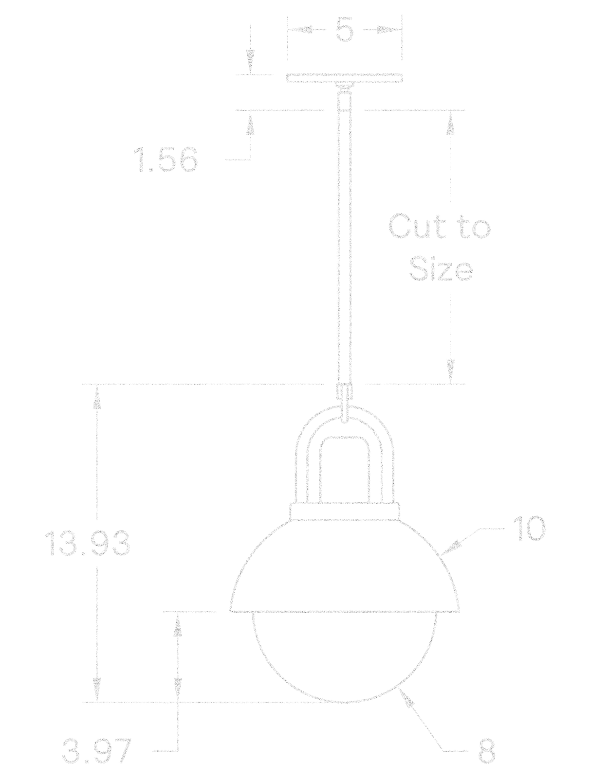 Glass Arc Dome 10" dimensions
