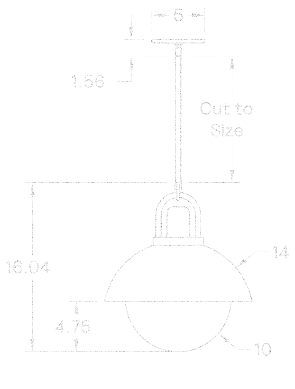 Glass Arc Dome 14" dimensions