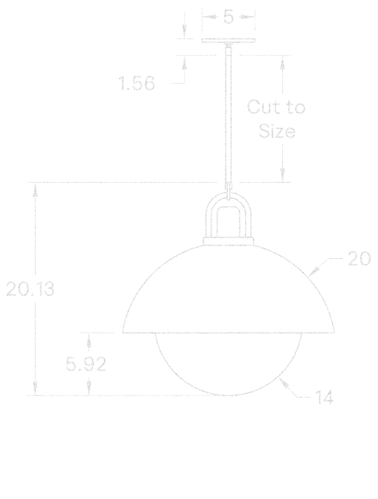 Glass Arc Dome 20" dimensions
