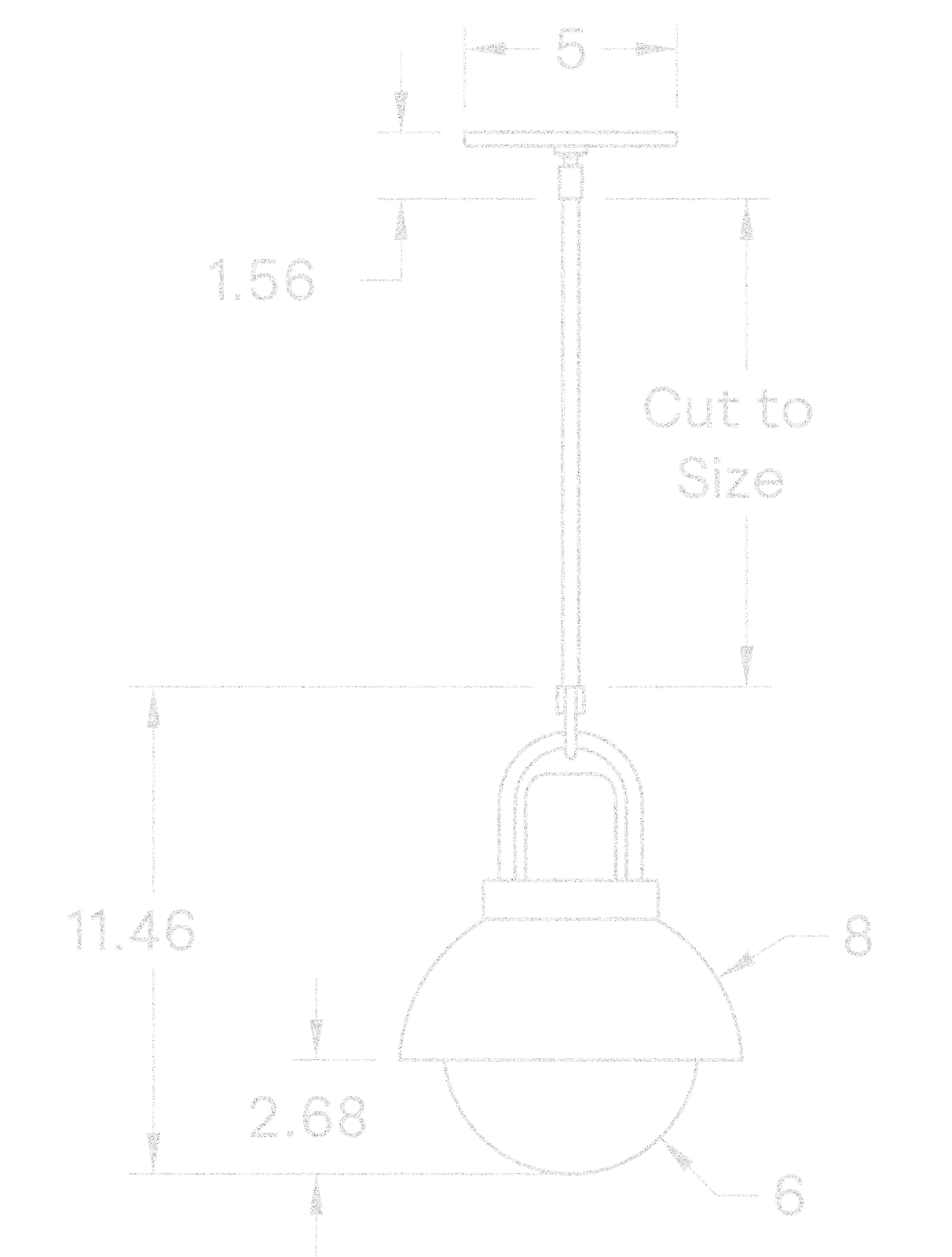 Perforated Arc Dome 08" dimensions