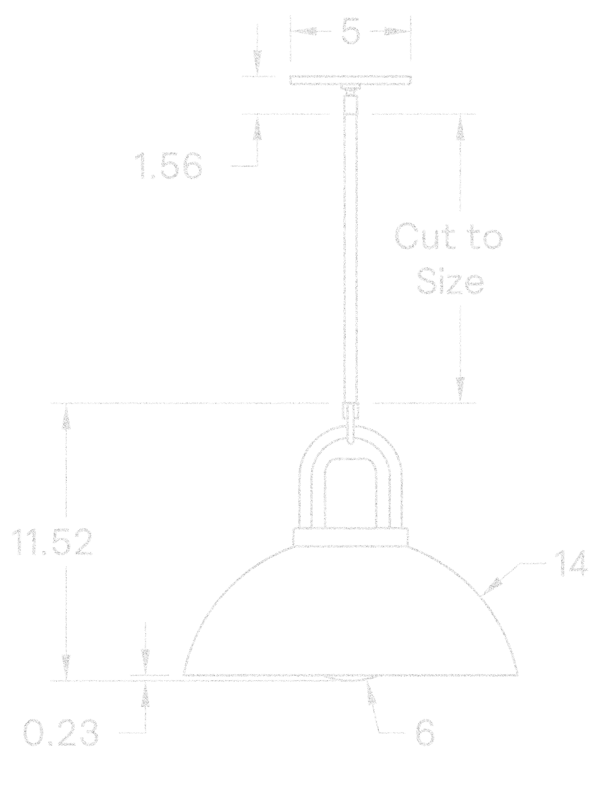 Perforated Arc 14" dimensions