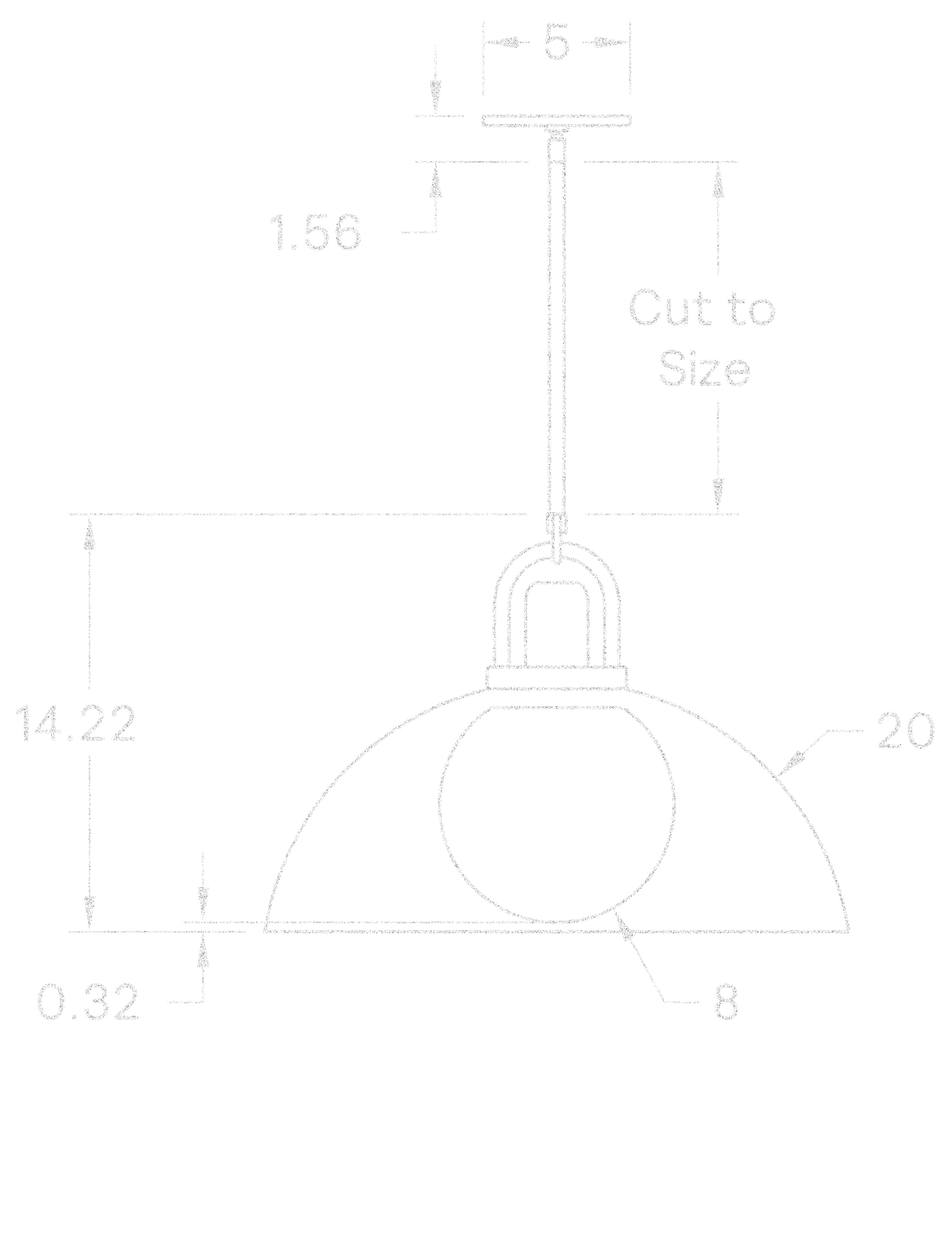 Perforated Arc 20" dimensions