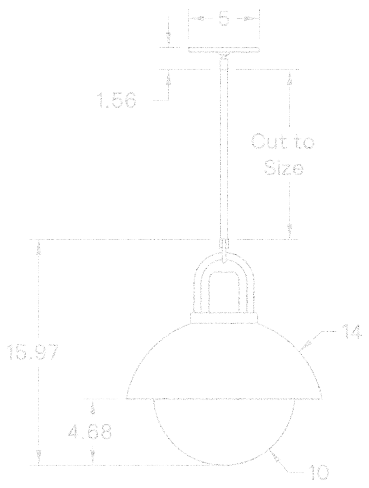 Perforated Arc Dome 14" dimensions