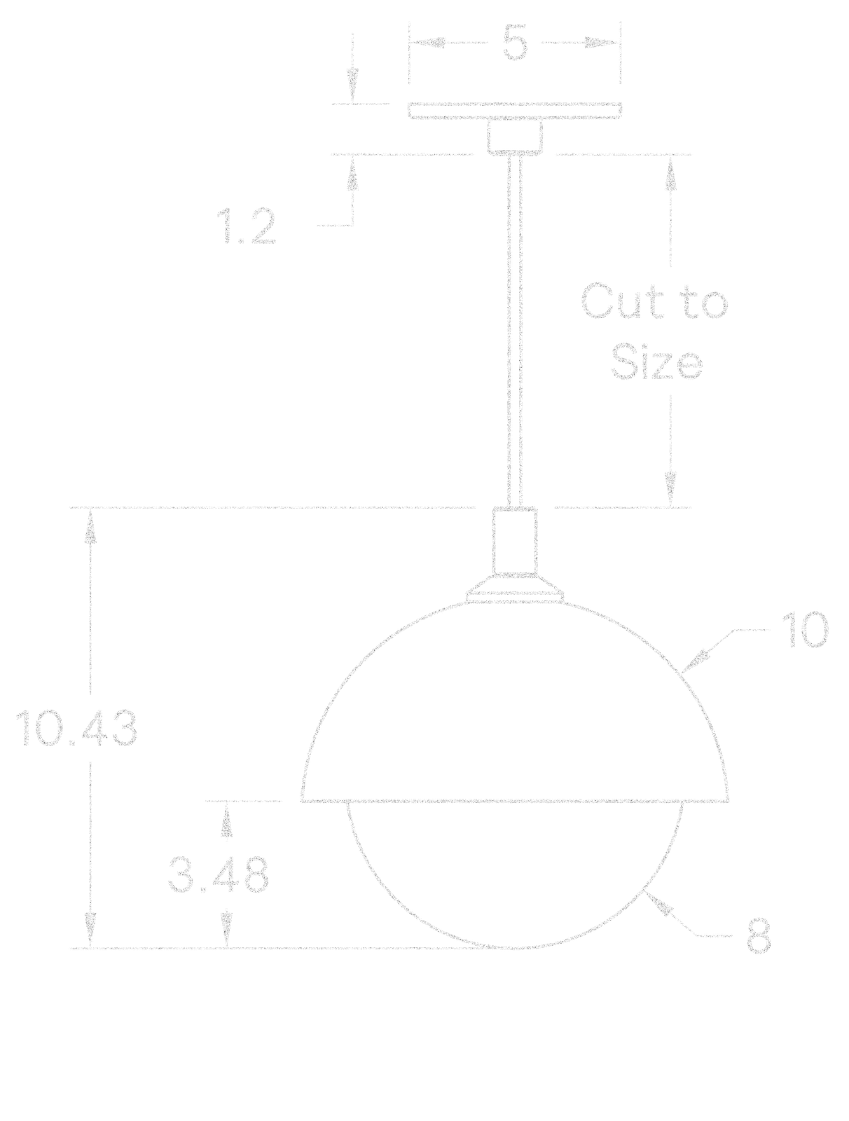 Dome Pendant 10" Perforated dimensions