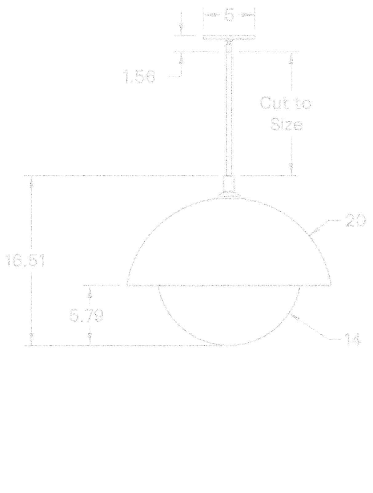 Dome Pendant 20" Perforated dimensions