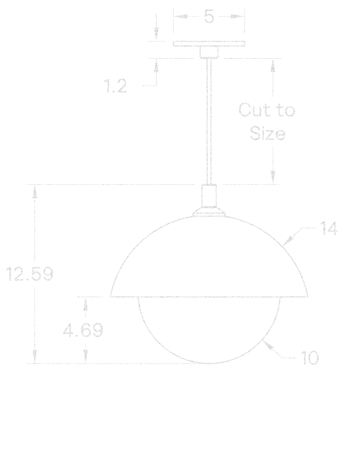 Dome Pendant 14" Perforated dimensions