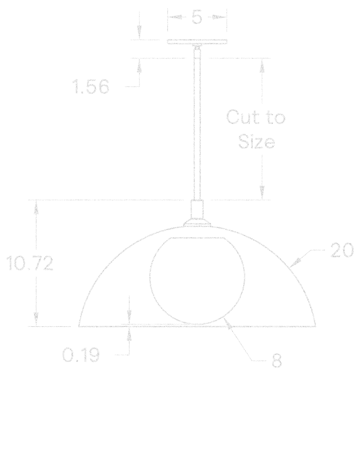 Glass Half Dome Pendant 20" dimensions