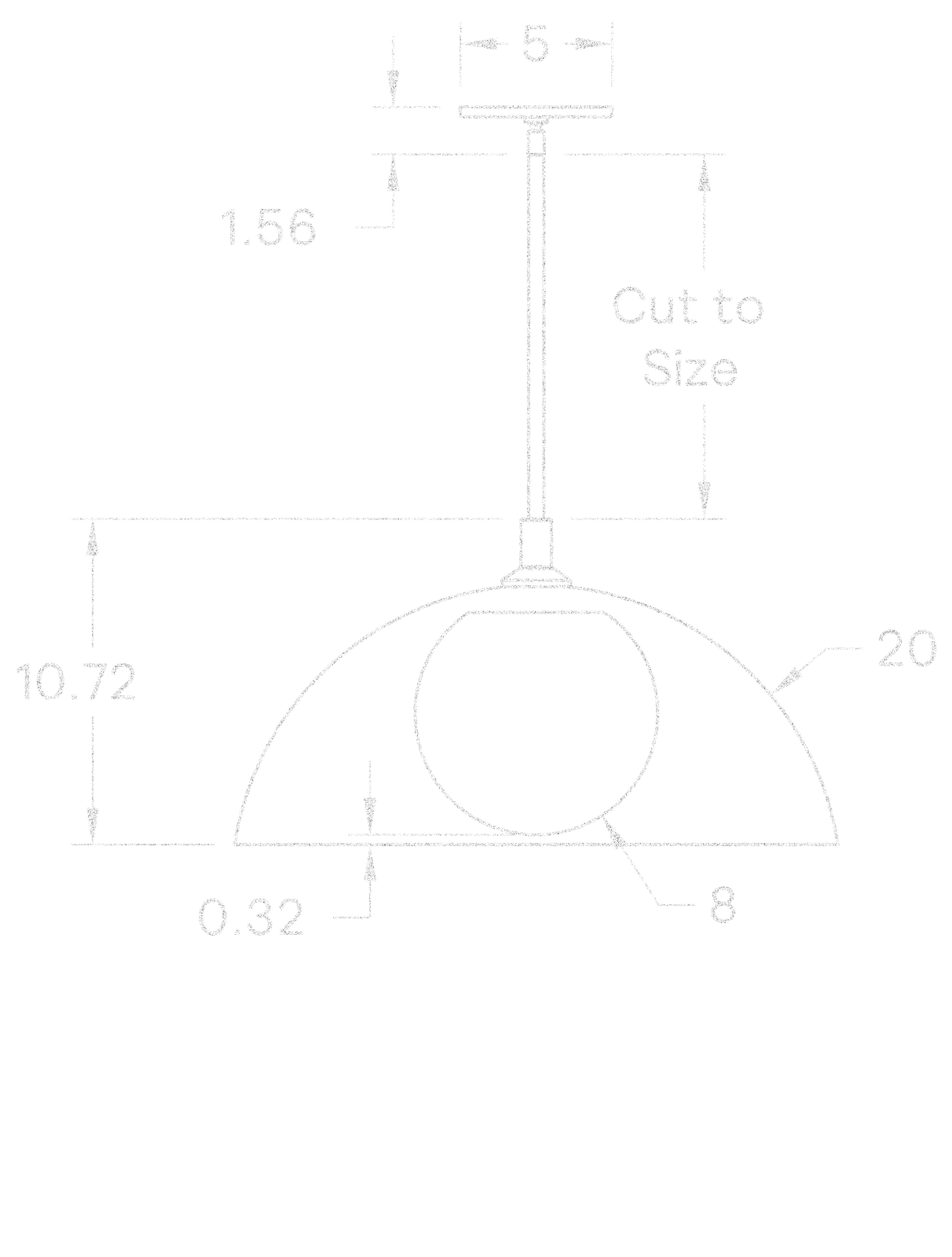 Half Dome Pendant 20" Perforated dimensions