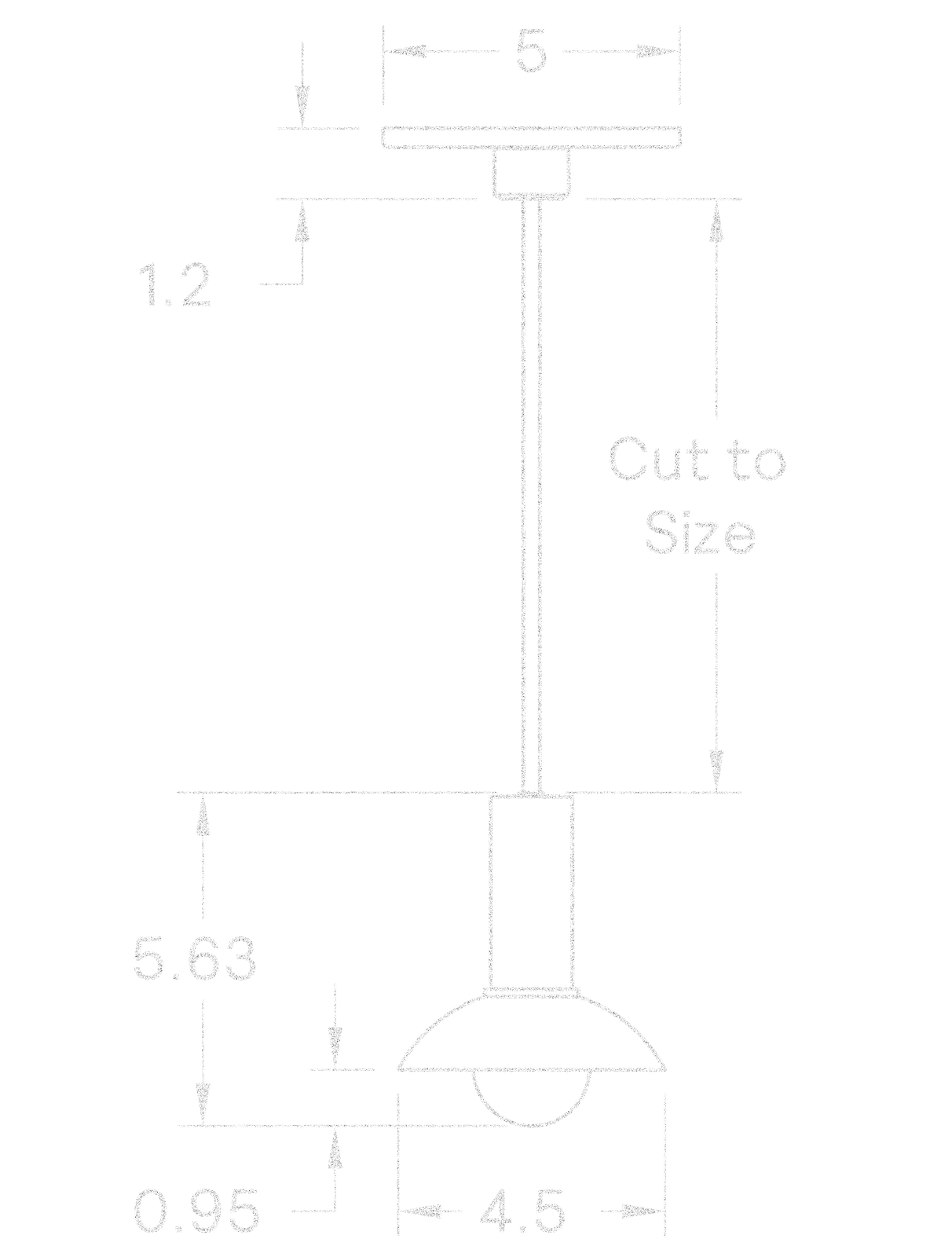 Aperture Bare Pendant dimensions