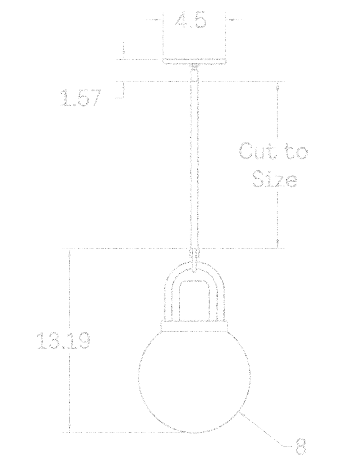 Arc Globe 08" dimensions