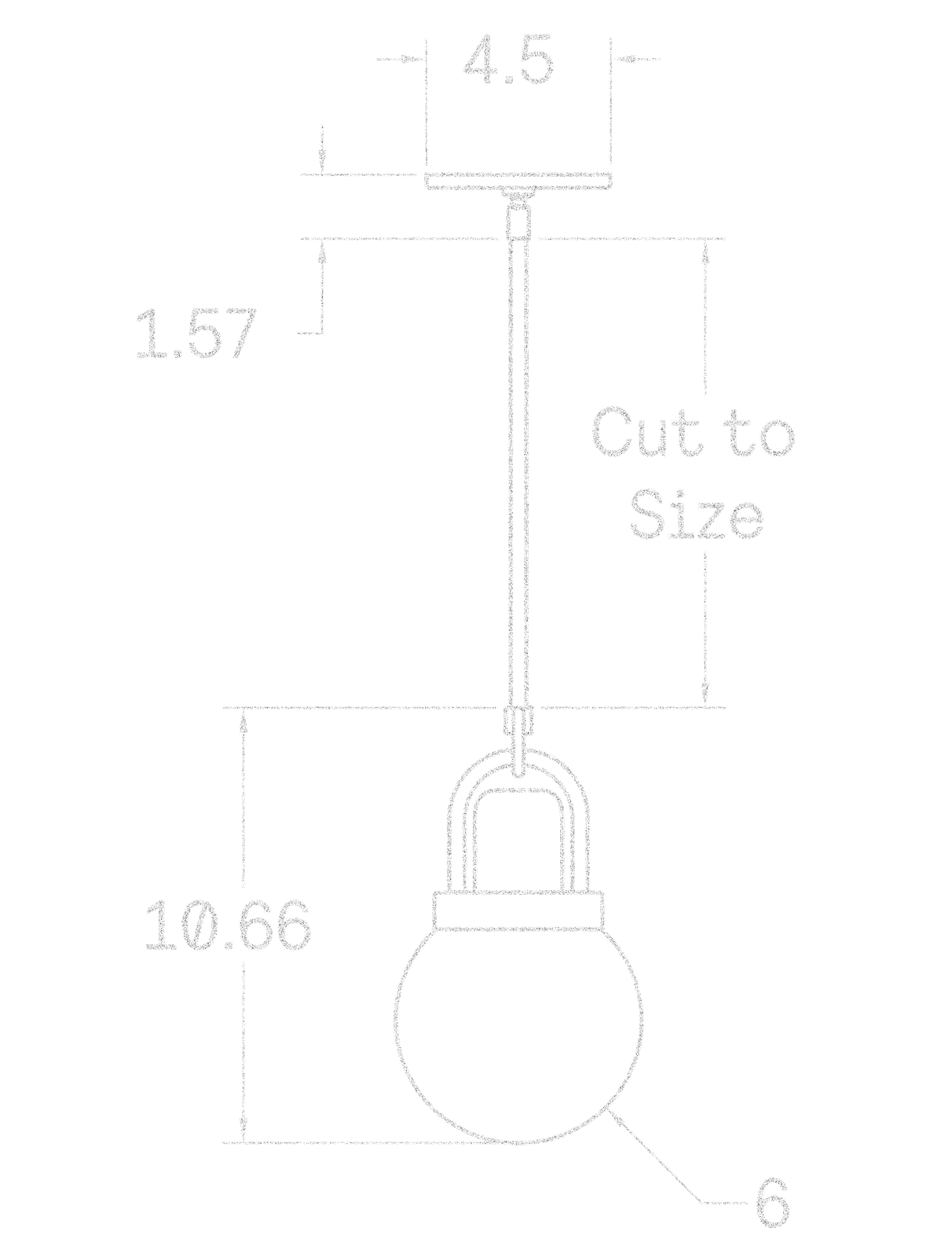 Arc Globe 06" dimensions