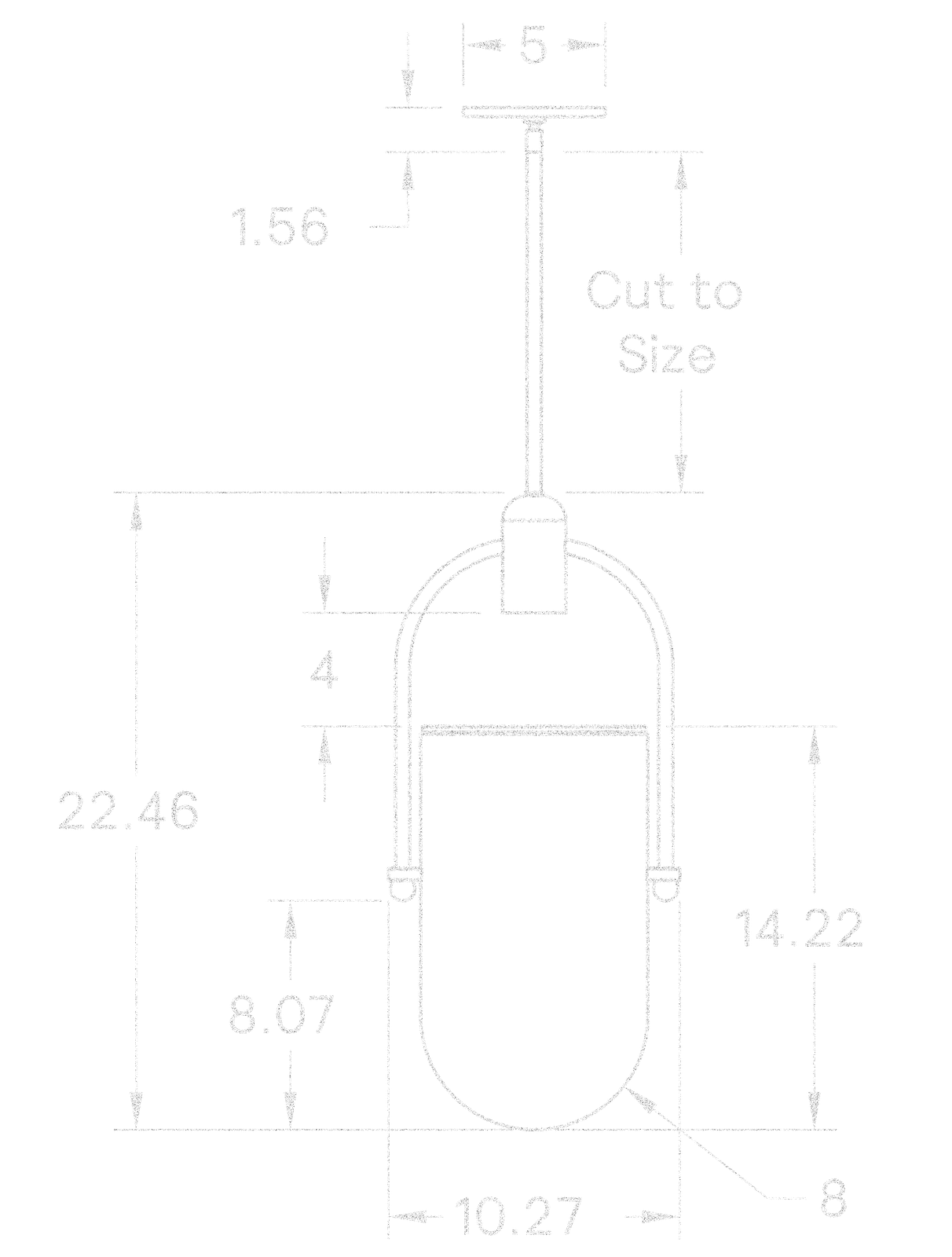 Arc Well Pendant 14" dimensions