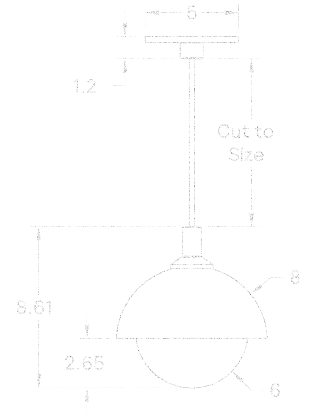 Dome Pendant 08" Perforated dimensions