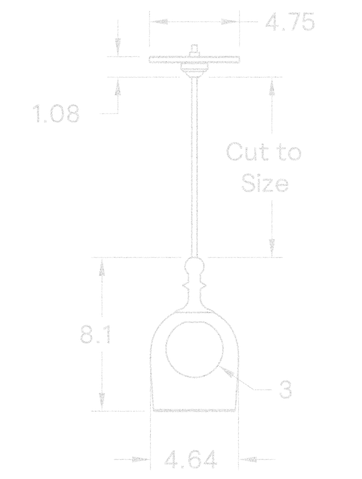 Crux Pendant 06" dimensions