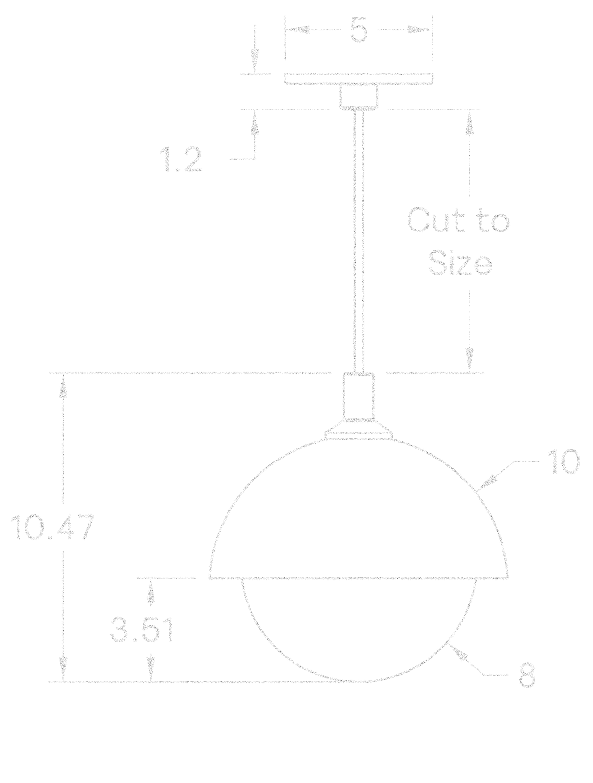Dome Pendant 10" dimensions