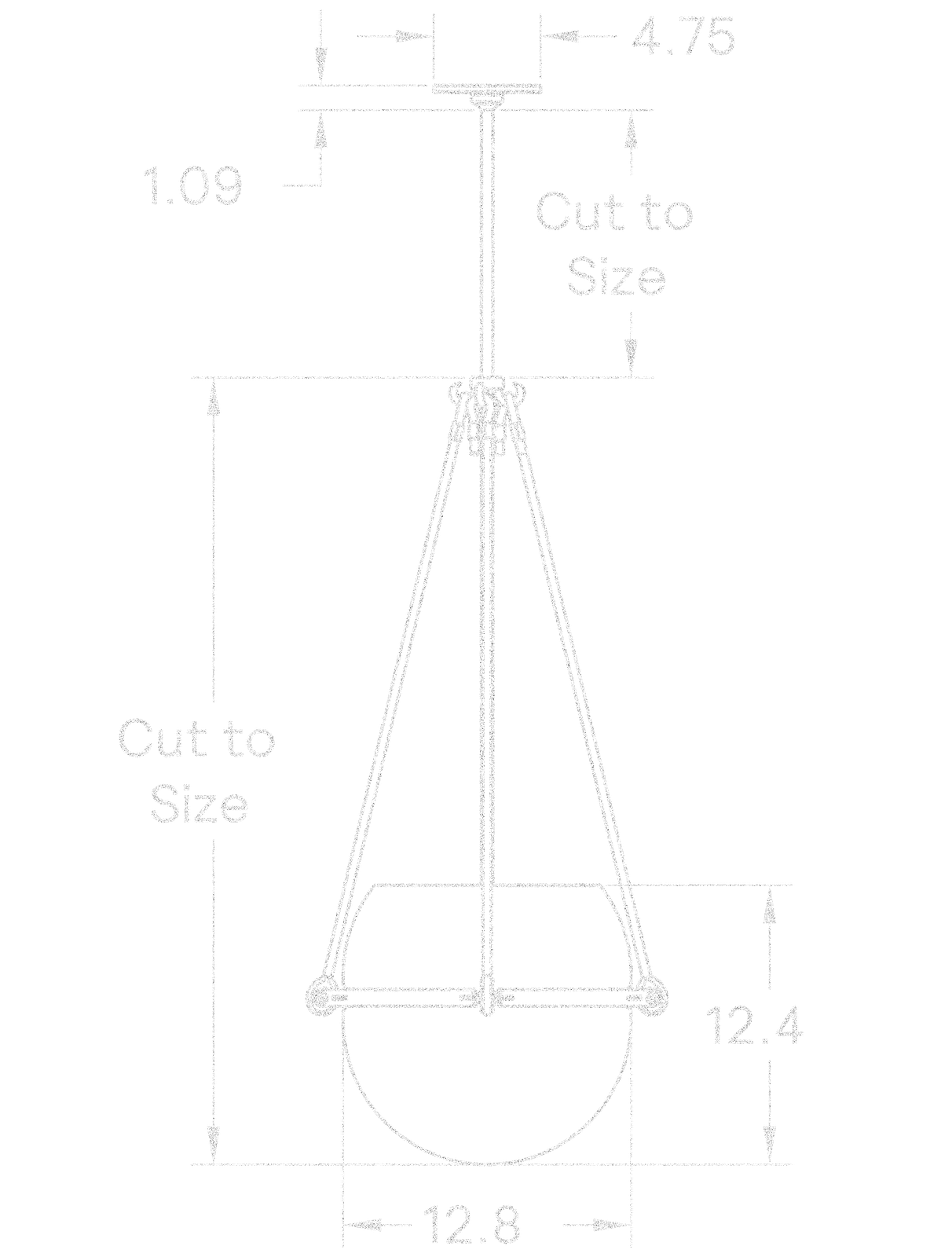 Buoy Pendant 12" dimensions