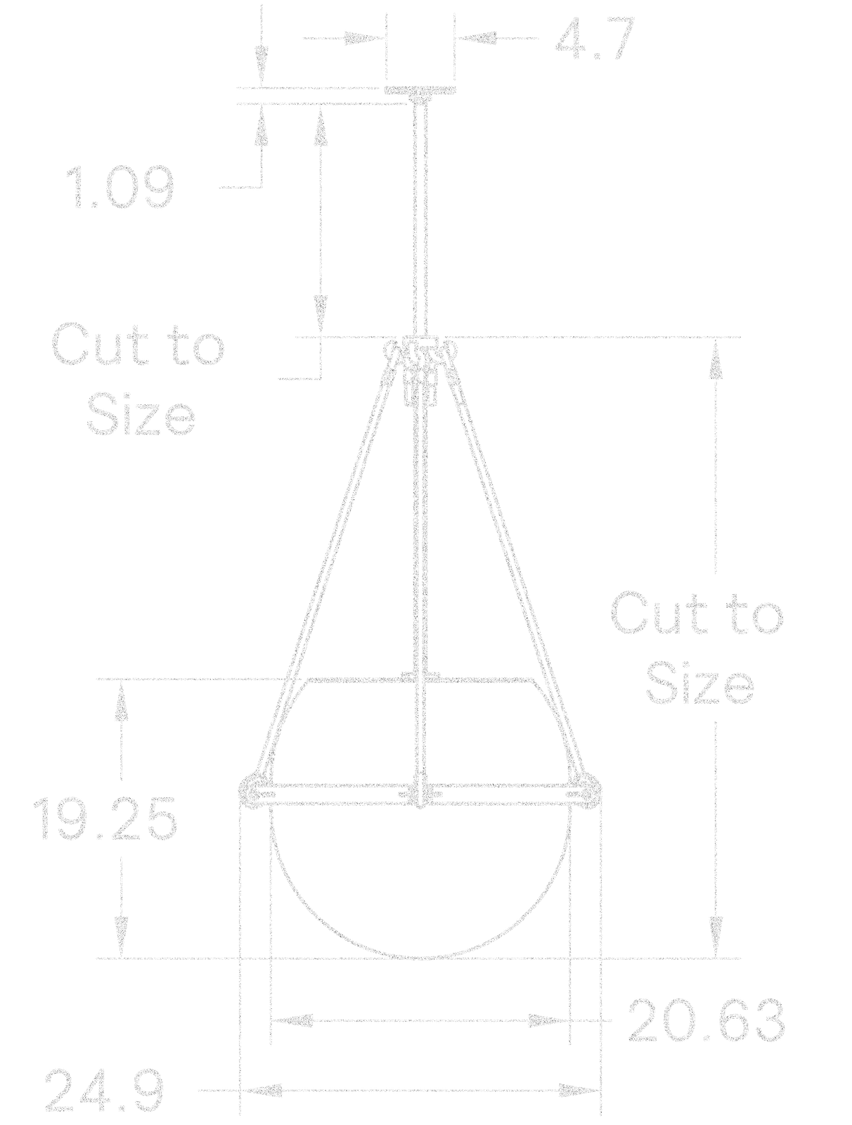Buoy Pendant 20" dimensions