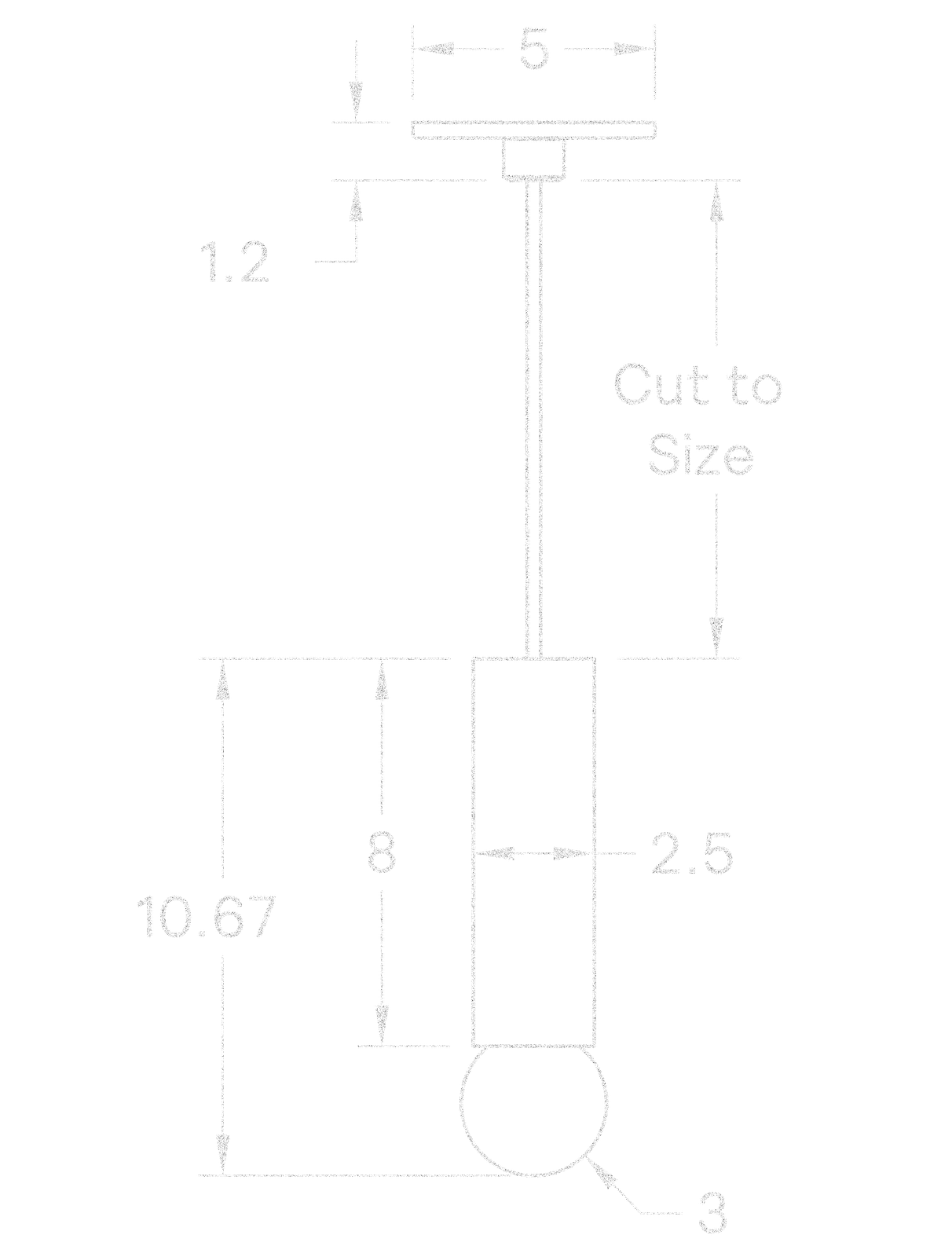 Wood Cylinder Pendant 08" dimensions