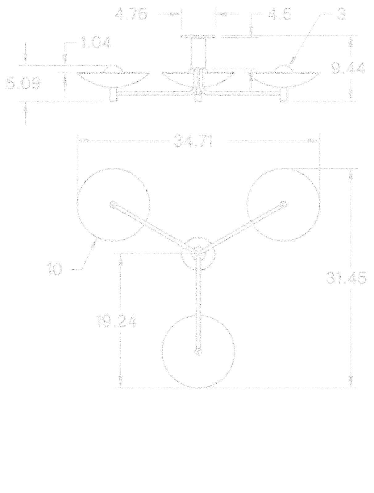 Tangent 3 Torchiere dimensions