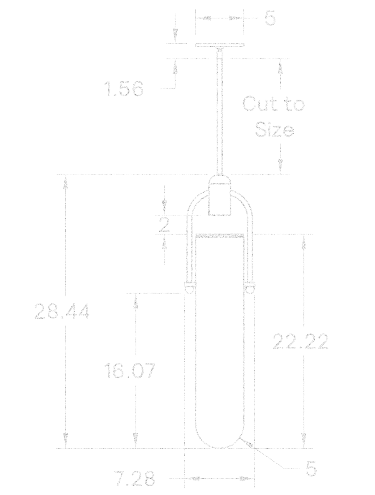 Arc Well Pendant Mini 22" dimensions