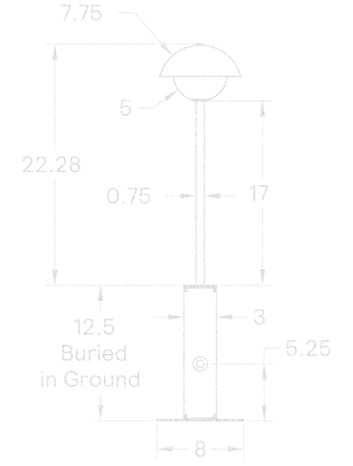Dome Path Light dimensions