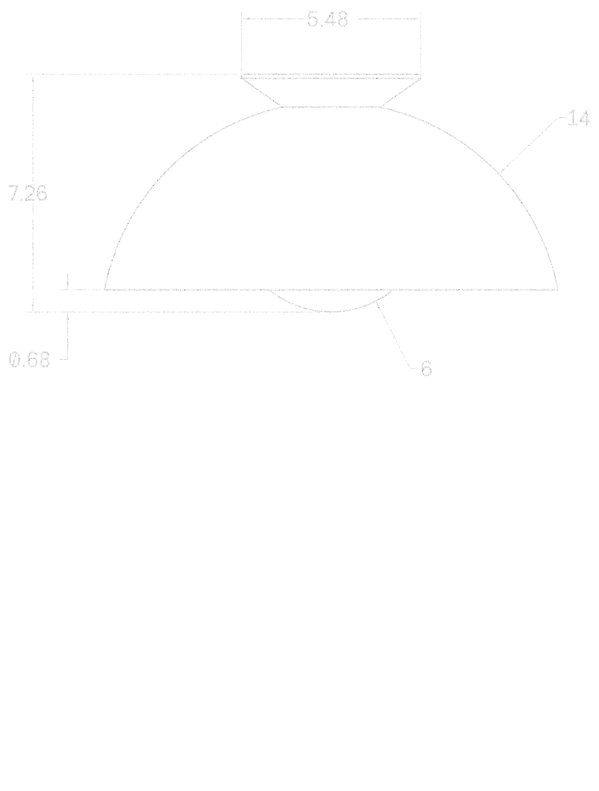 Flush Half-Dome 14" dimensions