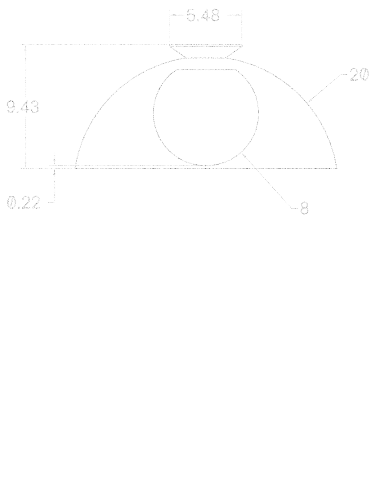 Flush Half-Dome 20" dimensions