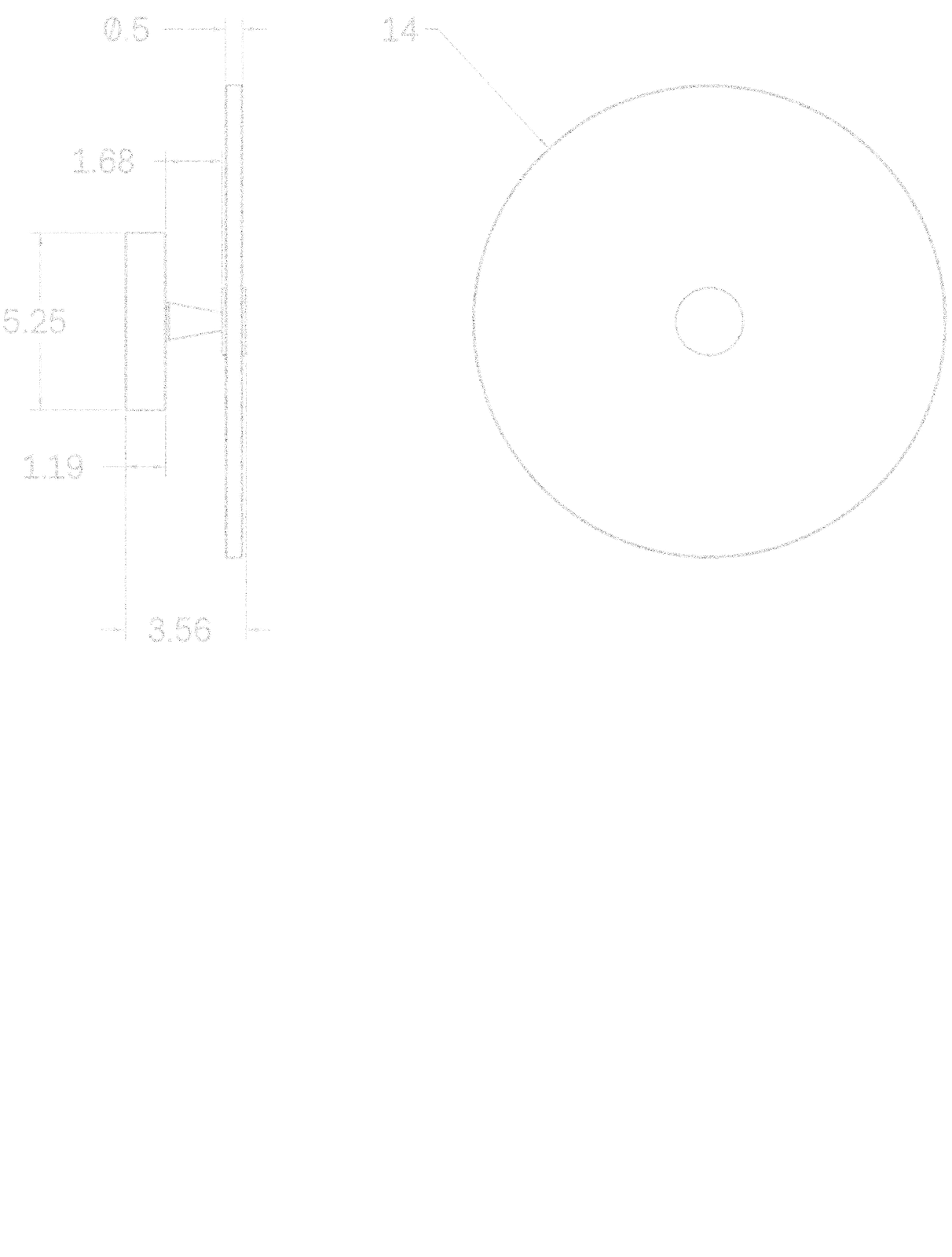 Alabaster Eclipse 14" dimensions