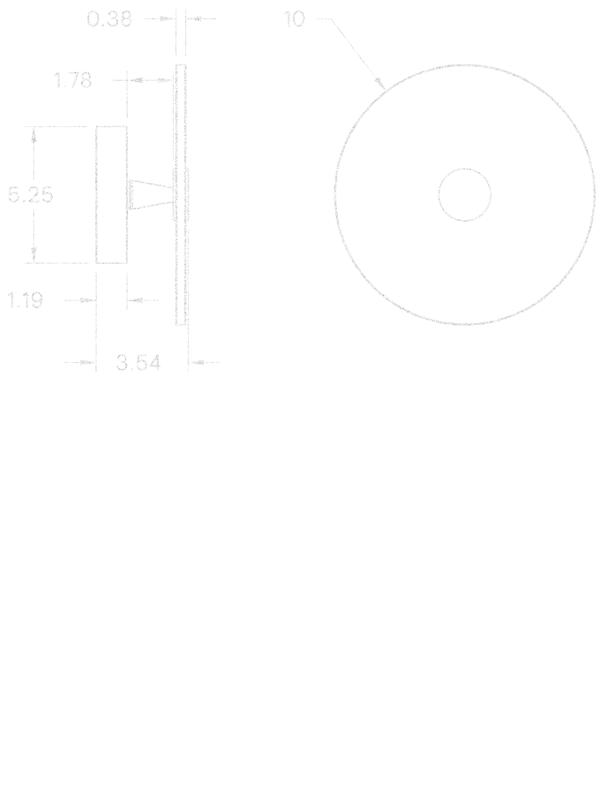 Alabaster Eclipse 10" dimensions