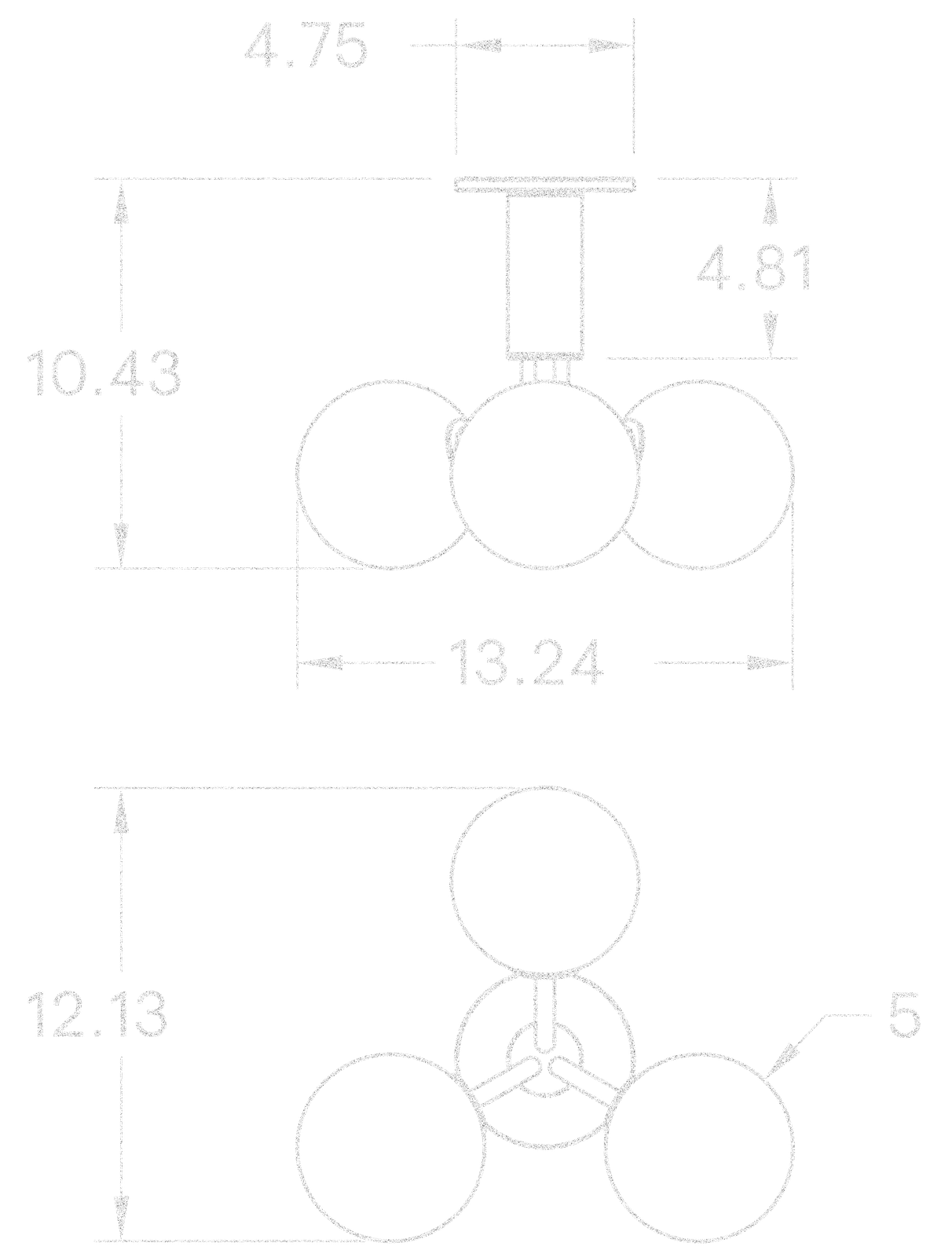 Tangent 3 Flush Mount dimensions