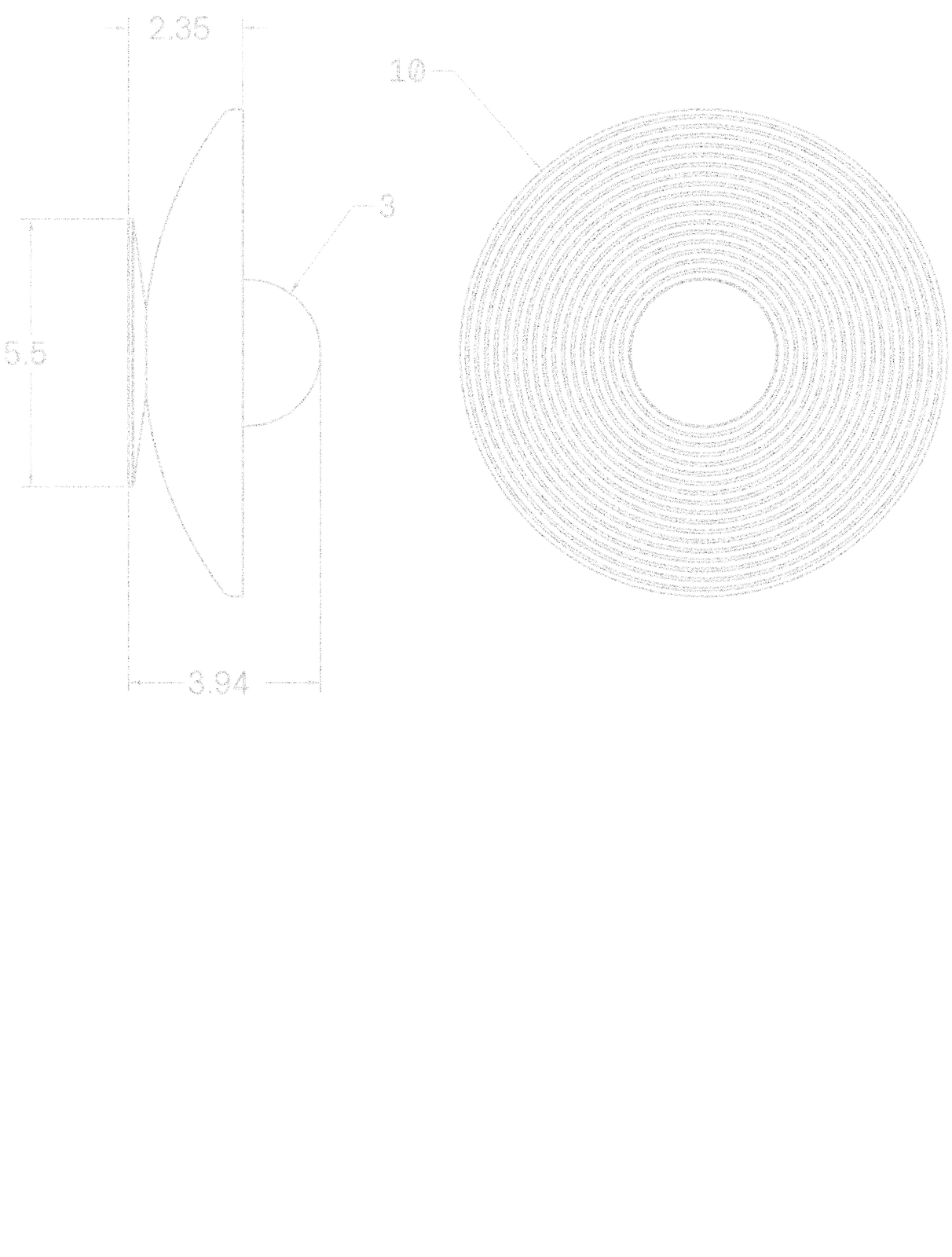 Concentric 10" Alabaster dimensions